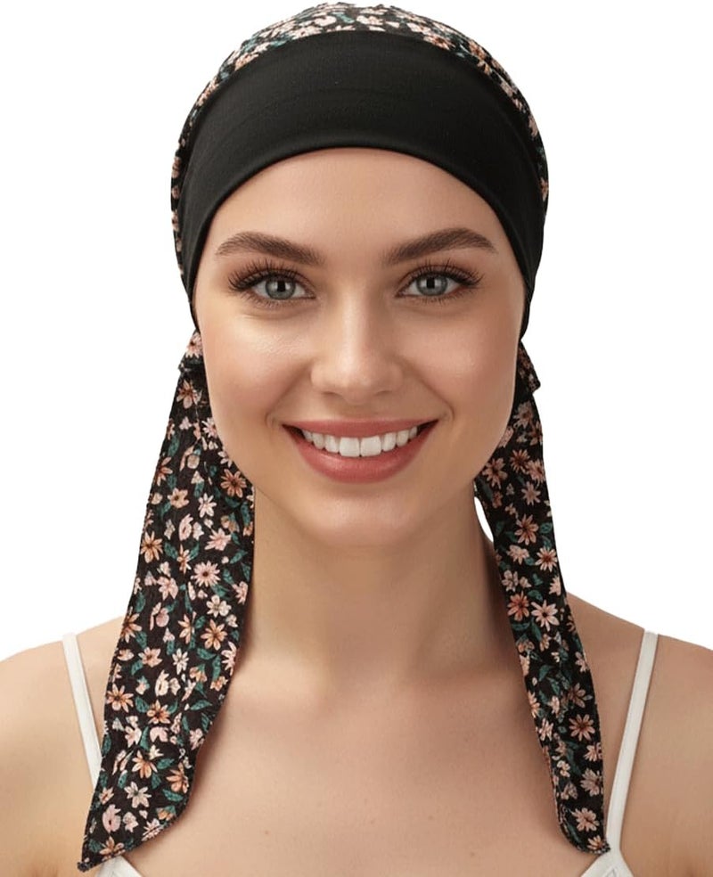 FADACHY Chemo Headwear for Women,Chemo Caps Lightweight for Summer with Head Scarf,Silky Soft Hair Turbans Fashion - Image 2